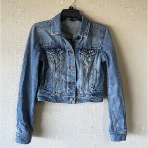 American Eagle Blue Jean Cropped Jacket Small (A-12)